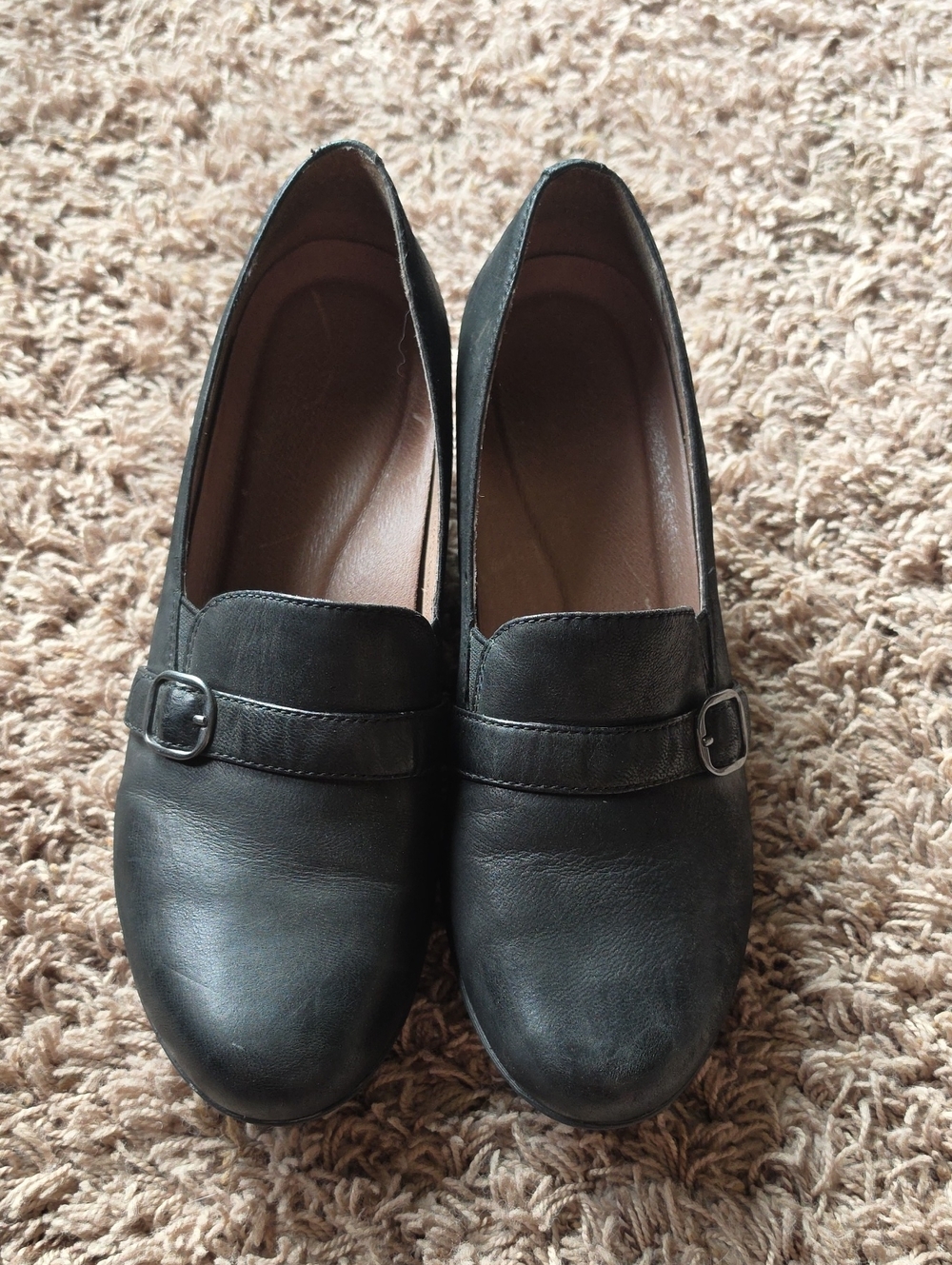 Dansko Black Slip-On Loafers with Buckle Detail Size 41 Or 9.5/ 10